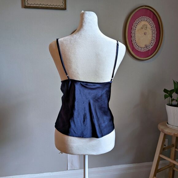 Vintage Y2K Frederick's of Hollywood Blue Camisole Satin Lingerie Tie Front 1X - Picture 9 of 9